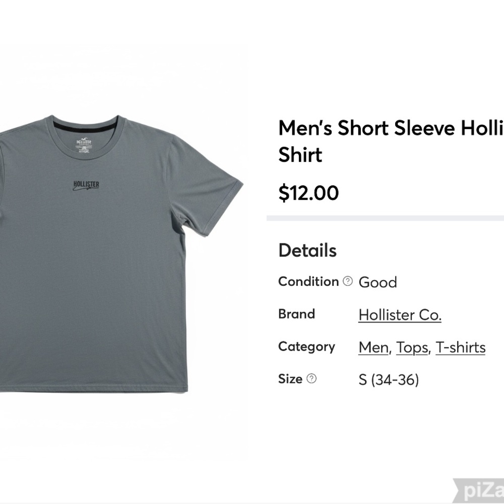 Hollister Men's Slate Short Sleeve Tee